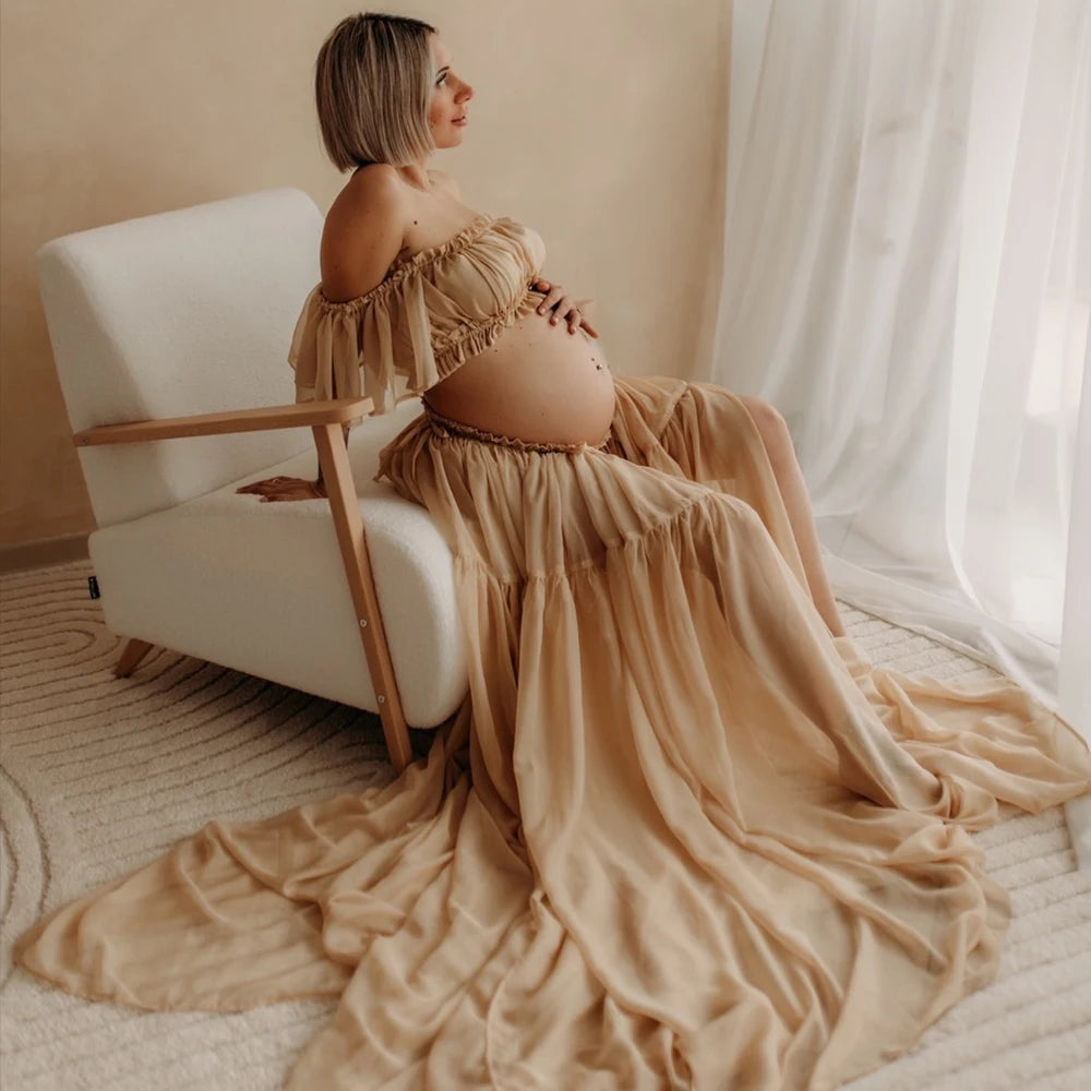 Sereva Gown – Strapless Chiffon Maternity Dress