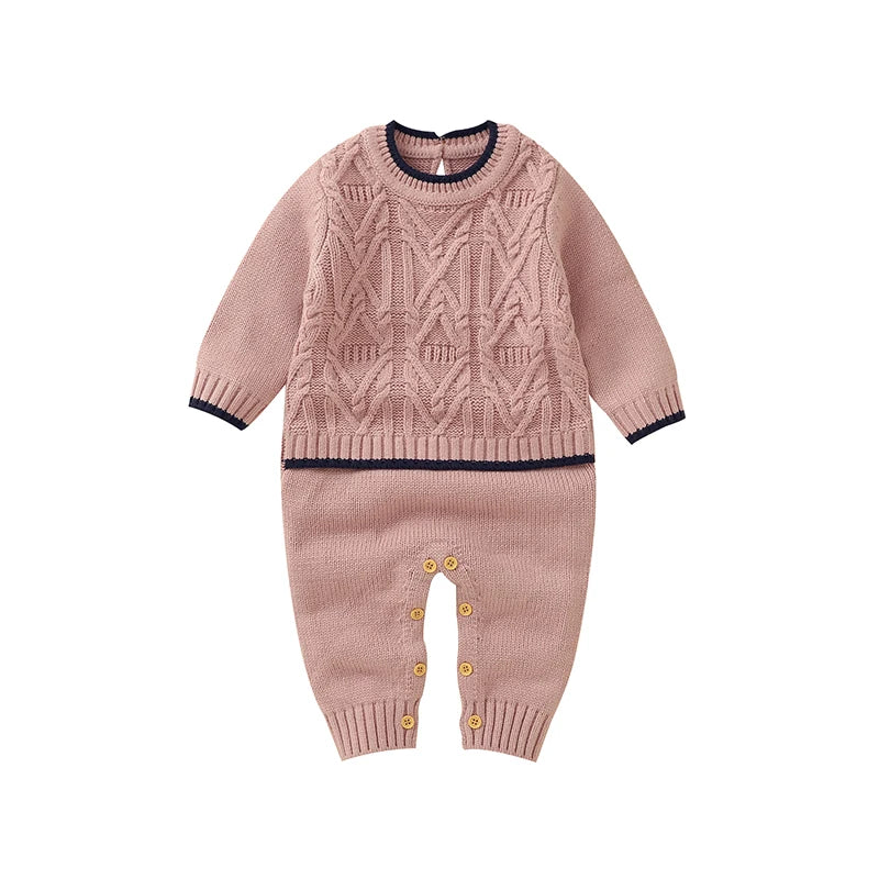 ElmHug Overalls – Soft Solid Knit Romper for Newborns & Toddlers