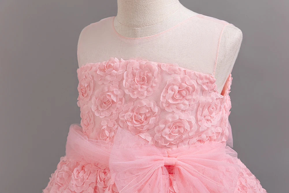 Girls Party Dress Sleeveless Princess Birthday Puffy Dresses for Kids Children Tutu Wedding