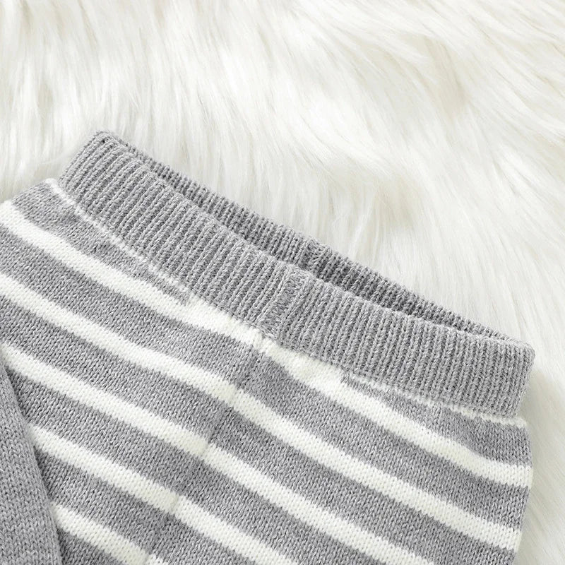 SheepTale Knitwear – Cozy Striped Infant Outfit Set
