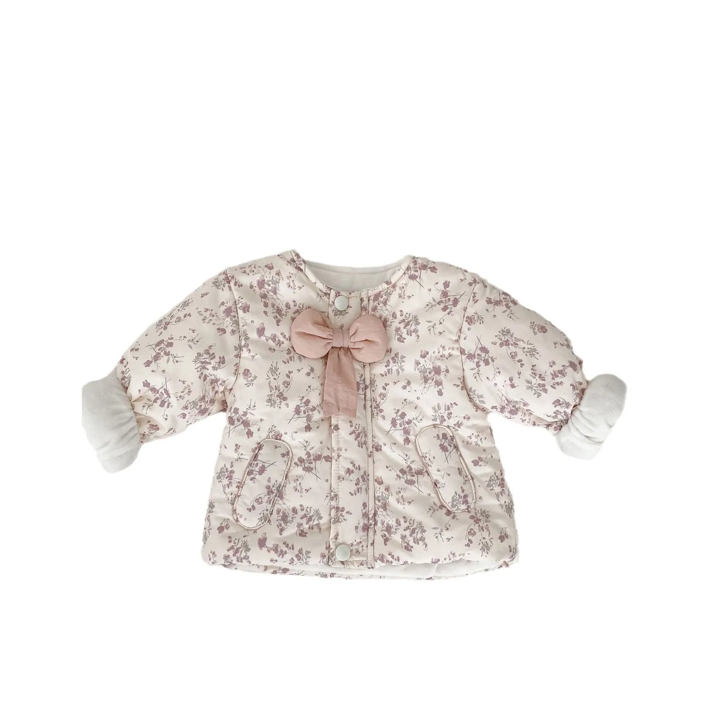 BlossiZip Coat – Floral Cotton Warm Jacket for Girls