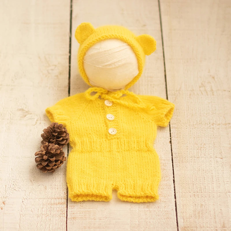 CubSnug Romper – Soft Mohair Newborn Photo Prop