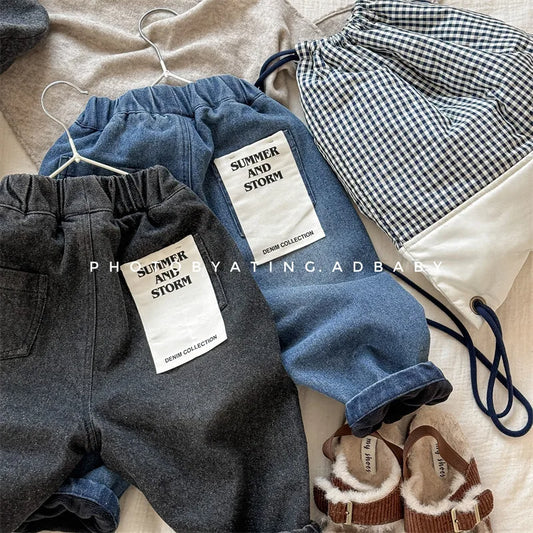 VelviDenim – Plush-Lined Retro Jeans for Kids
