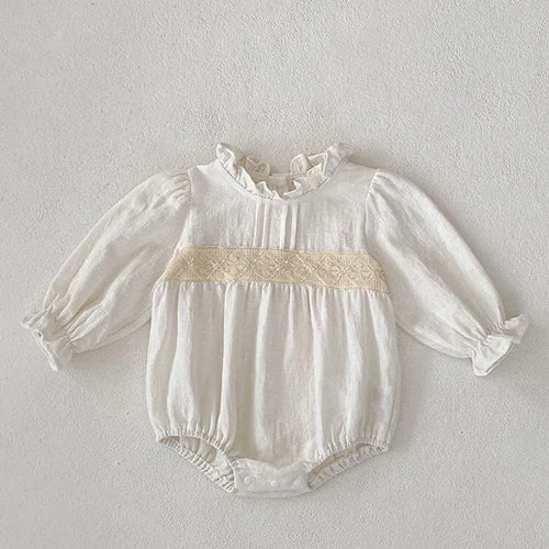 LullaMesh Romper – Soft Cotton & Mesh Baby Girl Jumpsuit