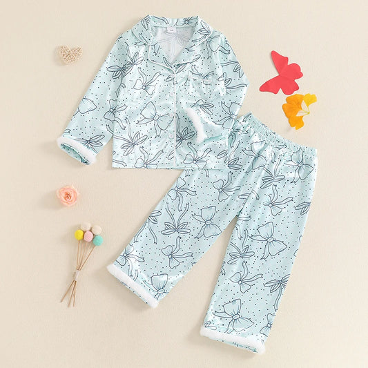 SilkiBelle – Satin Bow Pajama Set for Girls