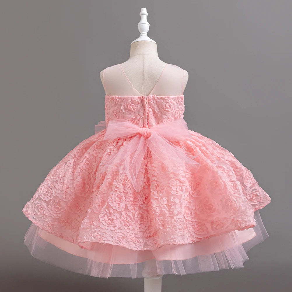 Girls Party Dress Sleeveless Princess Birthday Puffy Dresses for Kids Children Tutu Wedding