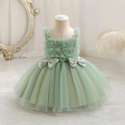 GlimmerBelle – Sparkle Bow Mesh Tutu Dress