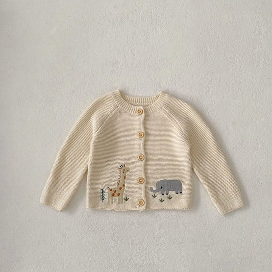 CozyCritter Knit – Cartoon Cotton Baby Cardigan