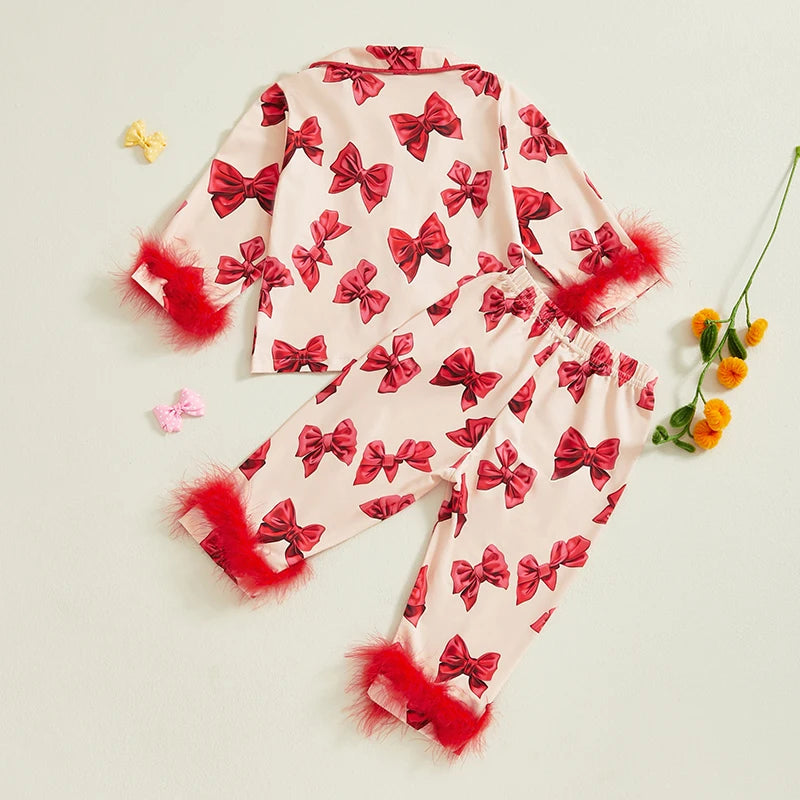 Fuzzelle – Plush Bow Pajamas for Girls