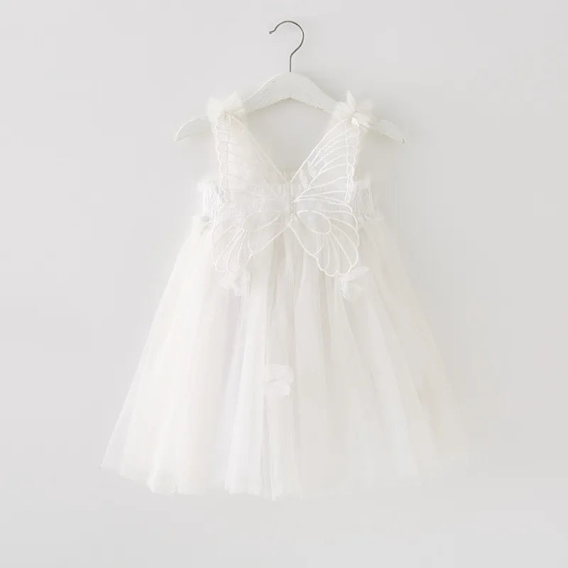 FairyNest – Baby Girl Wing Dress with Tutu & Floral Accents