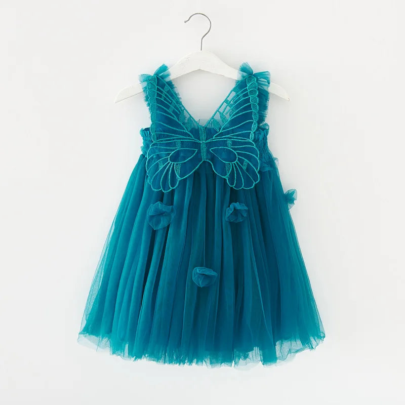 FairyNest – Baby Girl Wing Dress with Tutu & Floral Accents