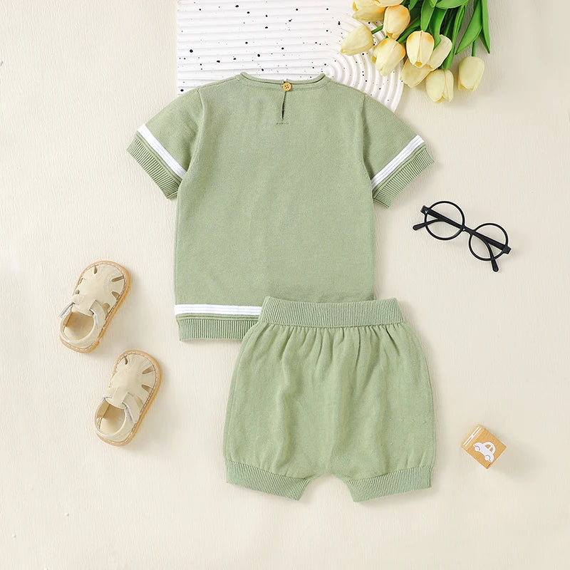 BreezyCotton Baby Set – Knitted Tops & Pants, Soft & Comfy