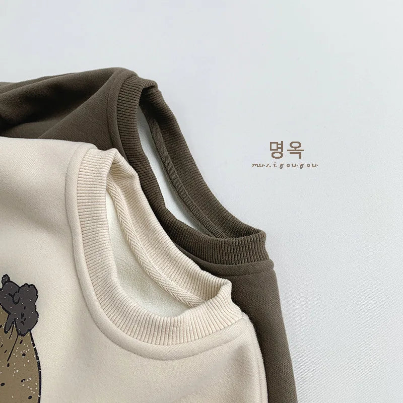 SnugPix Kids Cartoon Fleece Hoodie – Warm Cotton Outerwear