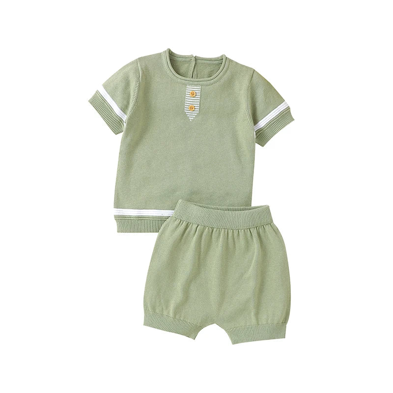 BreezyCotton Baby Set – Knitted Tops & Pants, Soft & Comfy