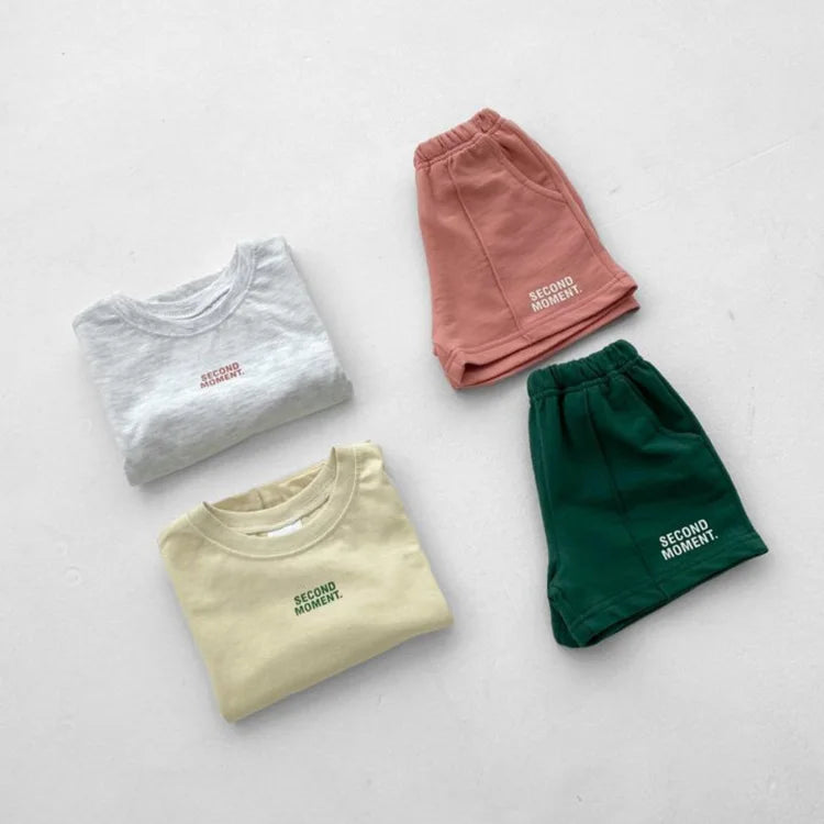 LitePlay Letter Tee & Shorts Set – Casual Cotton Kids