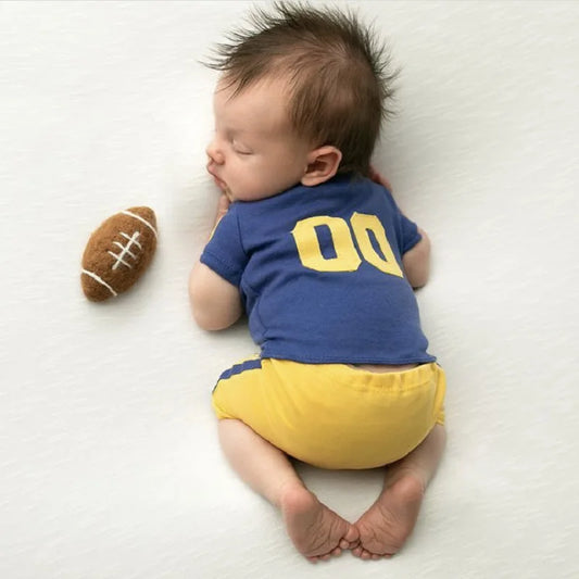 LilRugger Romper – Newborn Football Player Photo Outfit