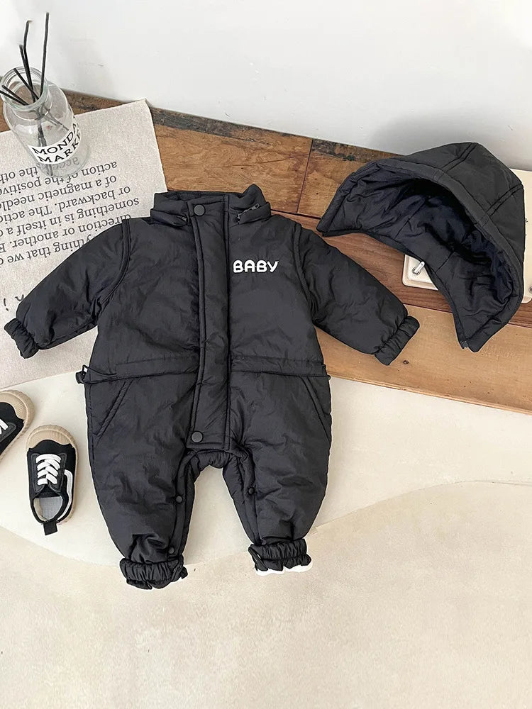 SnuggleScript  Romper – Velvet-Lined Winter Jumpsuit