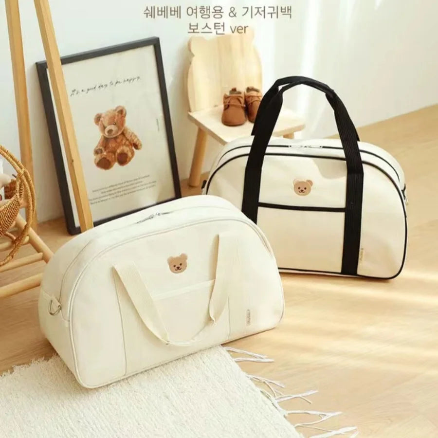Large Capacity Mommy Bag Korean Style Canvas Diaper Bag Travel Maternity Pack Hospital Bag Baby