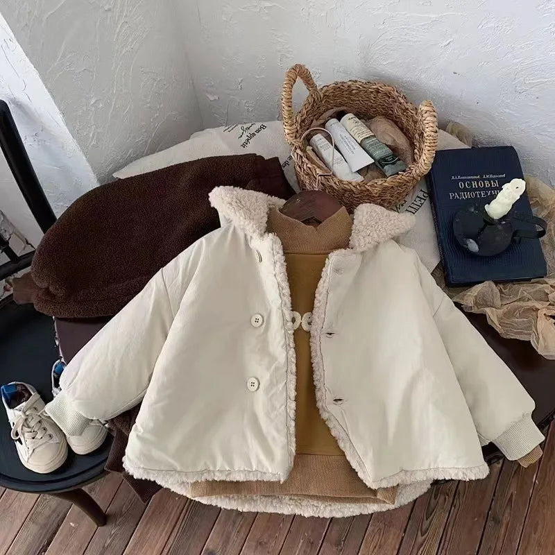FluffHug – Cozy Lamb Wool Coat for Boys & Girls