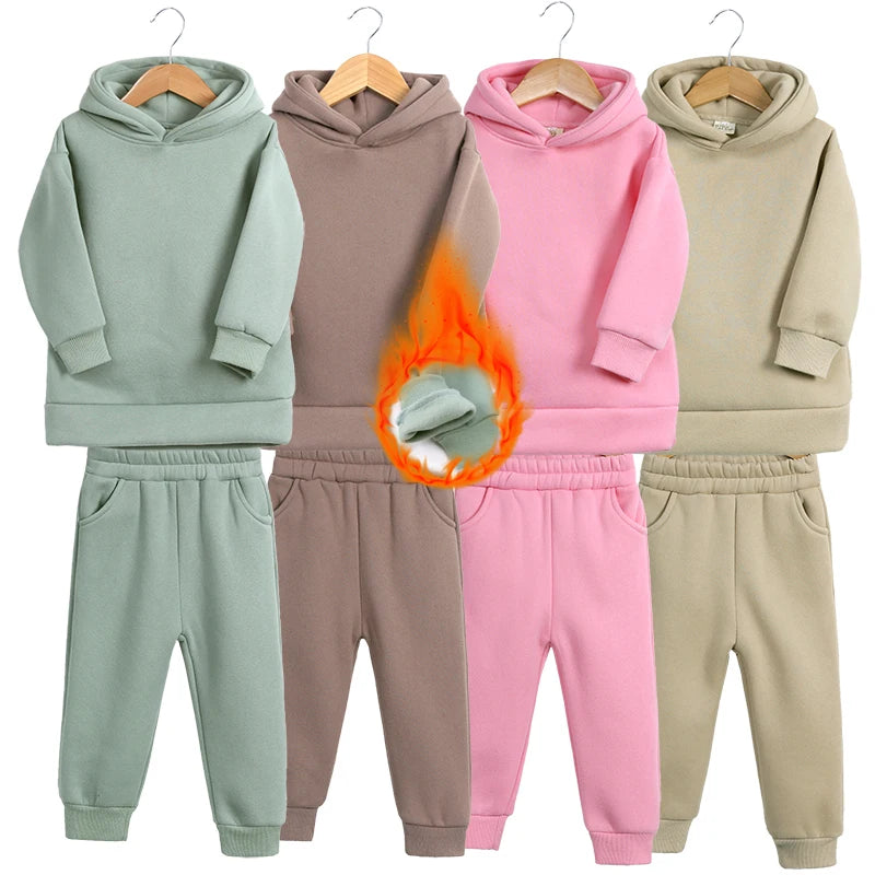 CozyNest Fleece Hoodie Set – Warm Winter Tracksuit