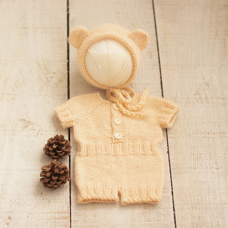 CubSnug Romper – Soft Mohair Newborn Photo Prop