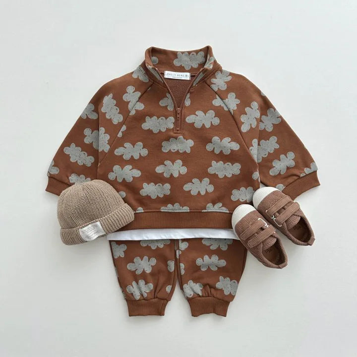 RetroVibe  Baby Print Sweatshirt & Pencil Pants Set