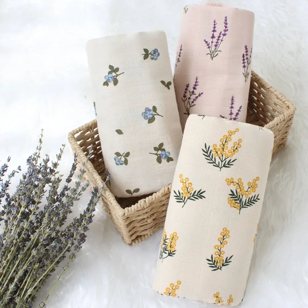 AcaciaBloom Swaddle – Organic Muslin Wrap Set for Newborns
