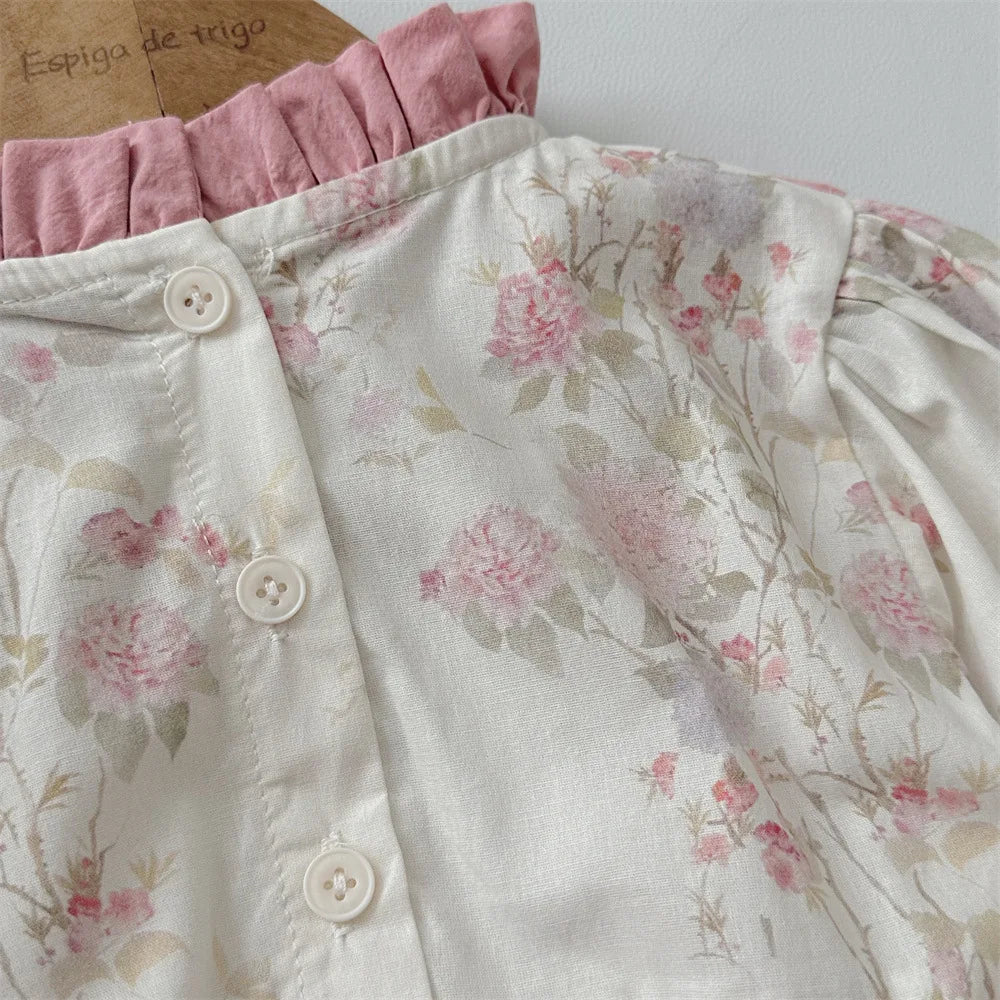 LaceBlossom Romper – Floral Cotton Baby Jumpsuit