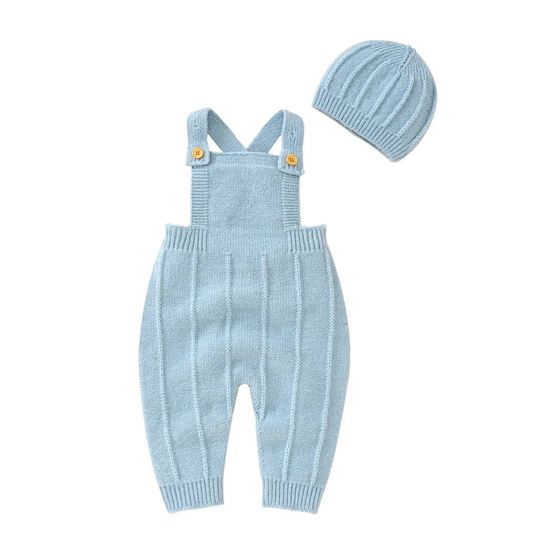 CloudKnit Duo – Infant Knit Sling Suit + Cozy Hat
