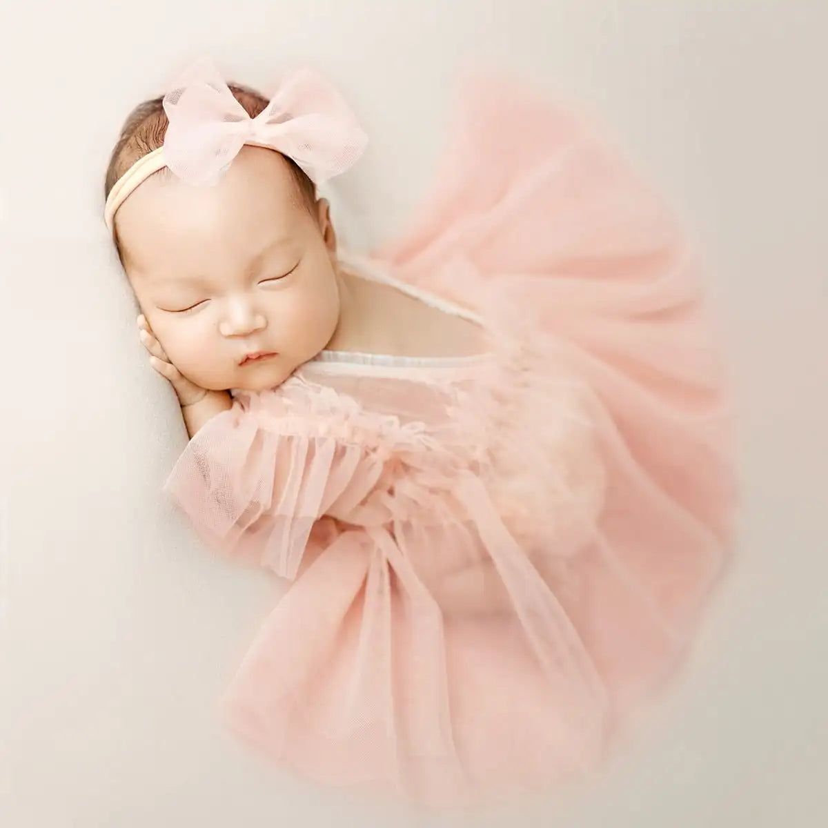 LaceBelle Set – Baby Girl Romper, Skirt & Bow for Photoshoots