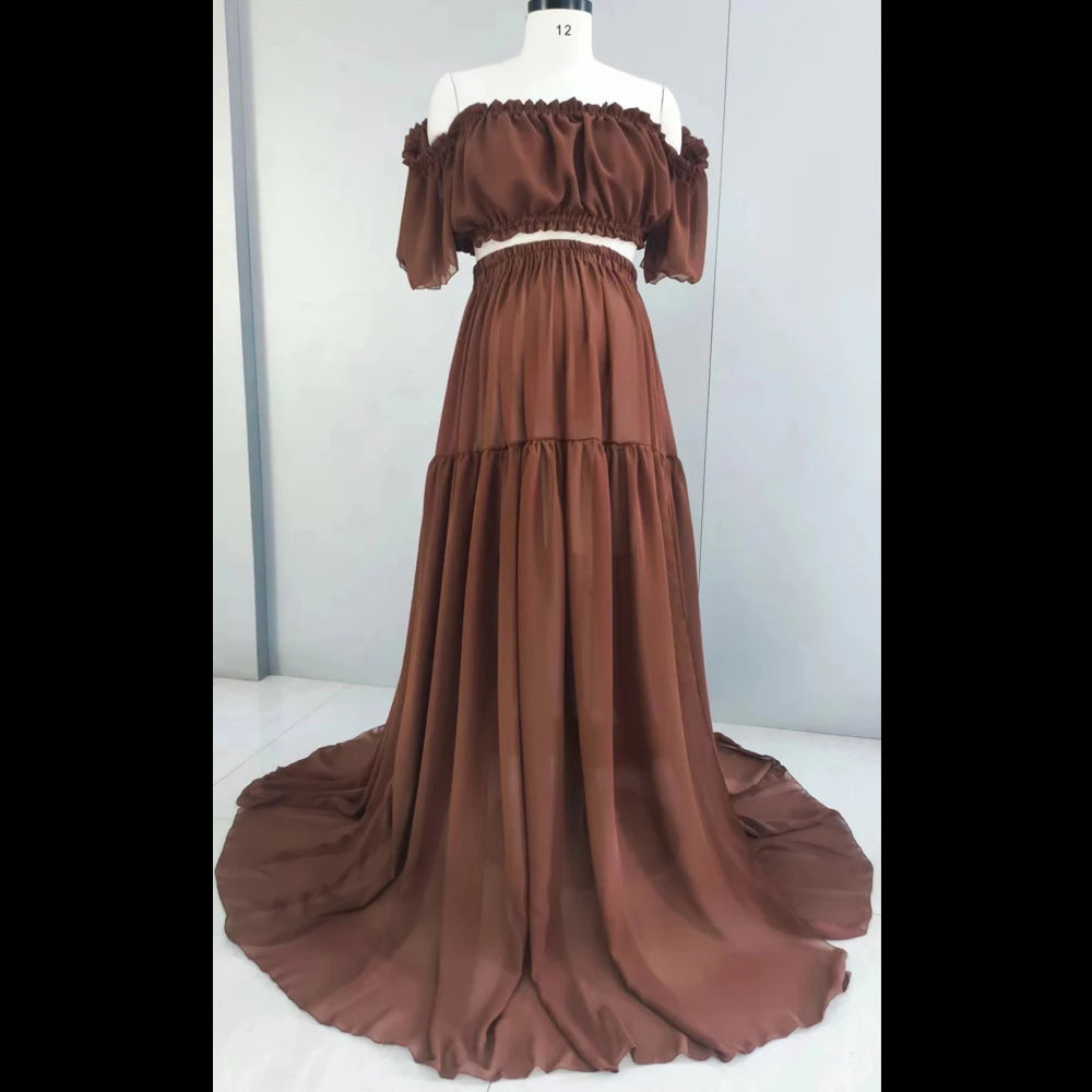 Sereva Gown – Strapless Chiffon Maternity Dress