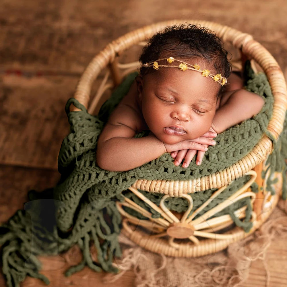 FringeNest  Blanket – Soft Knit Flokati Photo Prop