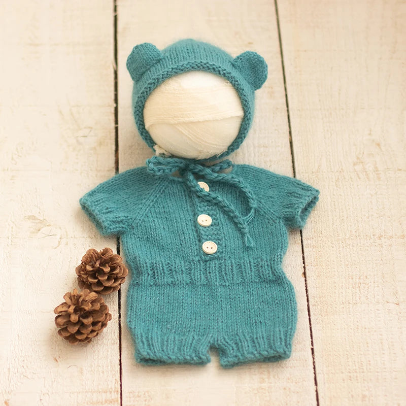CubSnug Romper – Soft Mohair Newborn Photo Prop