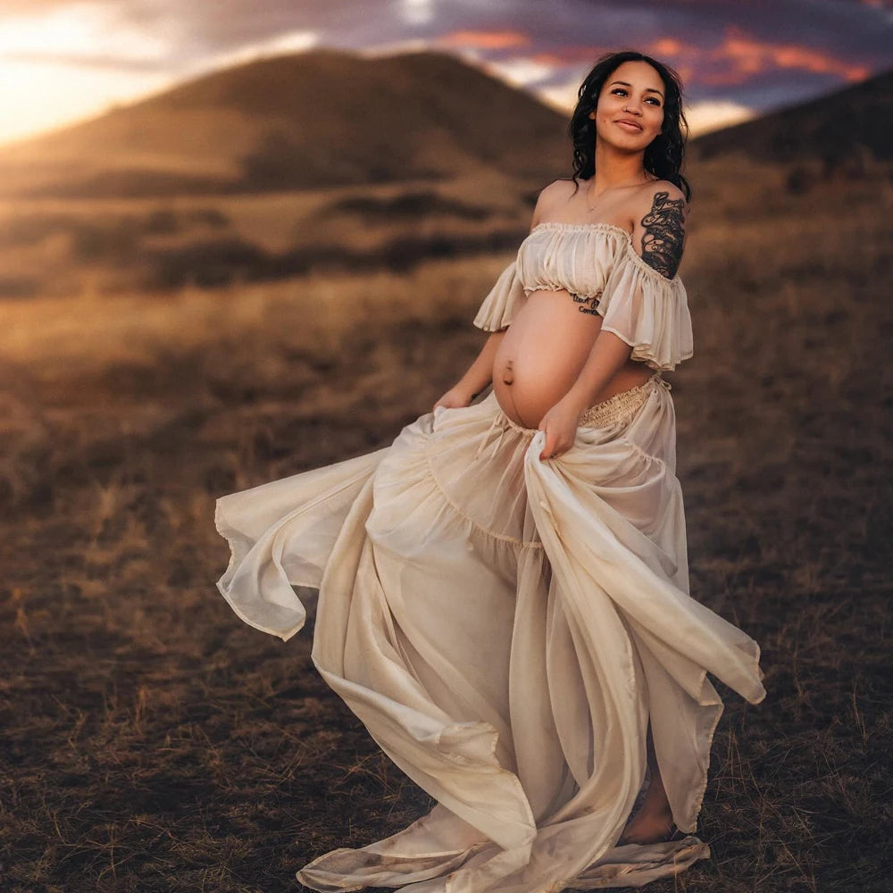 Sereva Gown – Strapless Chiffon Maternity Dress