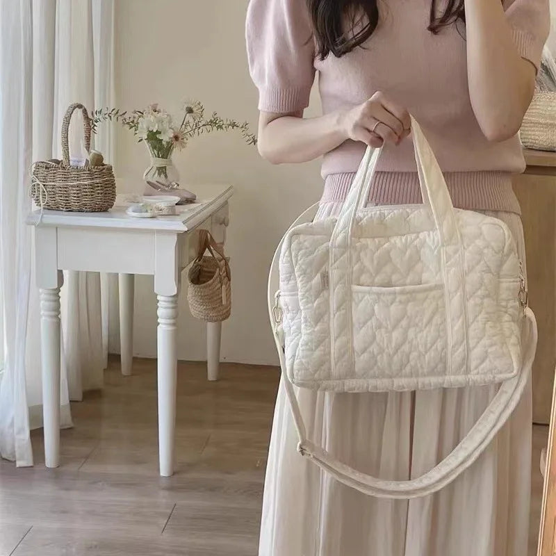 Cotton Quilted Baby Diaper Bag Lage Travel Maternity Pack Women Messenger Multi Functional Handbags
