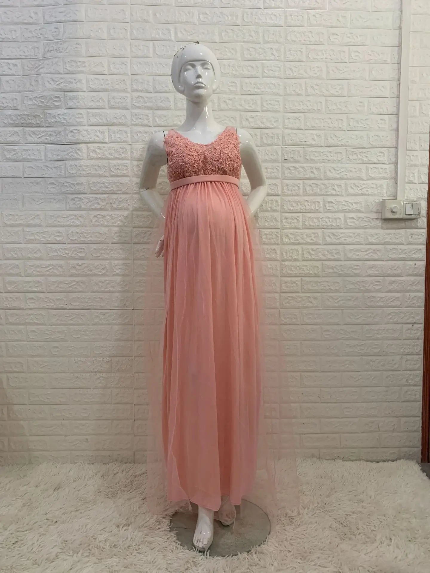 LumaRuffle– Chiffon Maternity Gown for Photoshoots