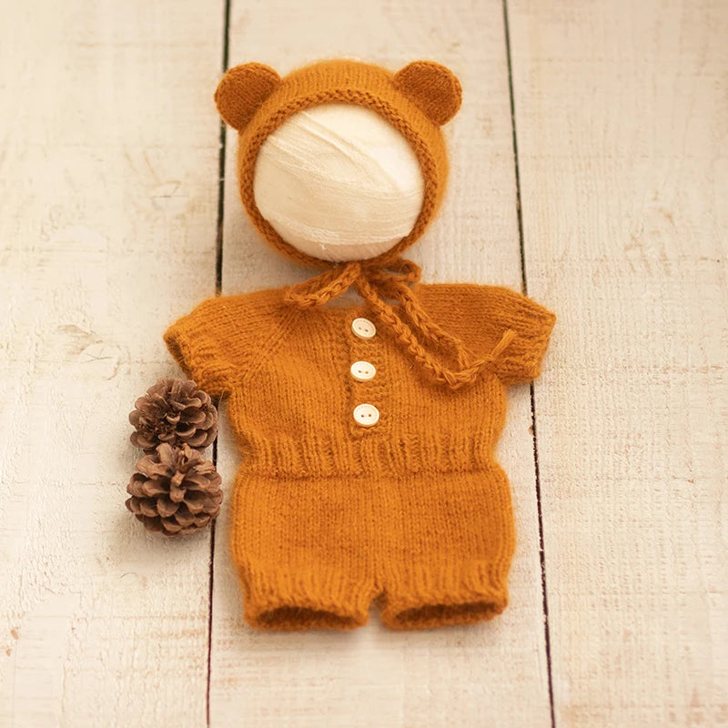 CubSnug Romper – Soft Mohair Newborn Photo Prop