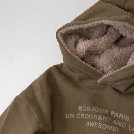 WarmHug Fleece Hoodie – Letter Print Kids Sweatshirt