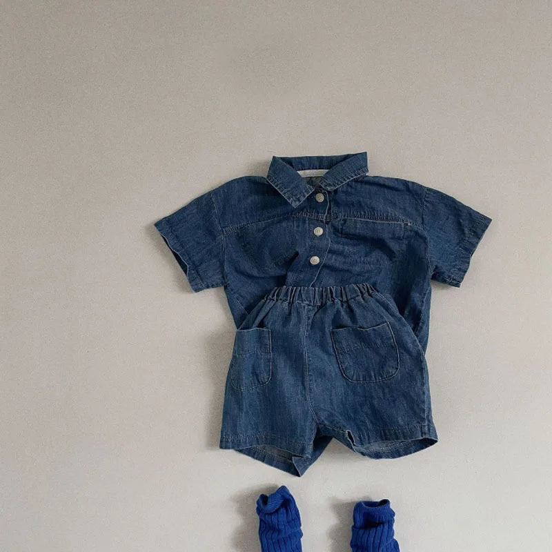 DenimEase  Kids Shirt & Shorts Set