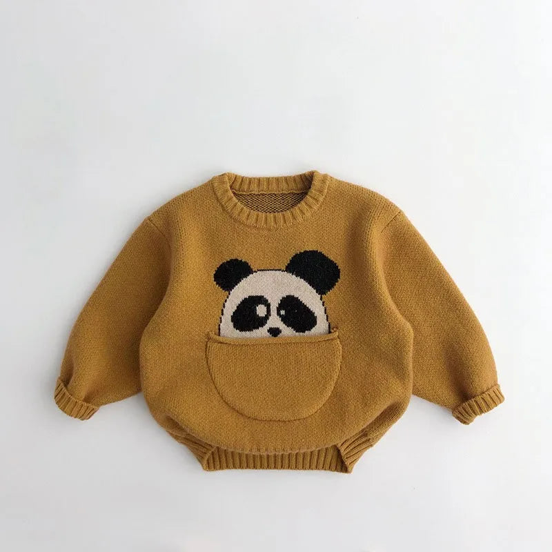 PandaPop Pullover – Cozy Cartoon Knit for Kids