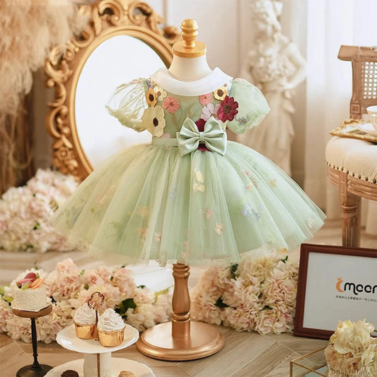 LaceLoom – Floral Appliqué Princess Ball Gown