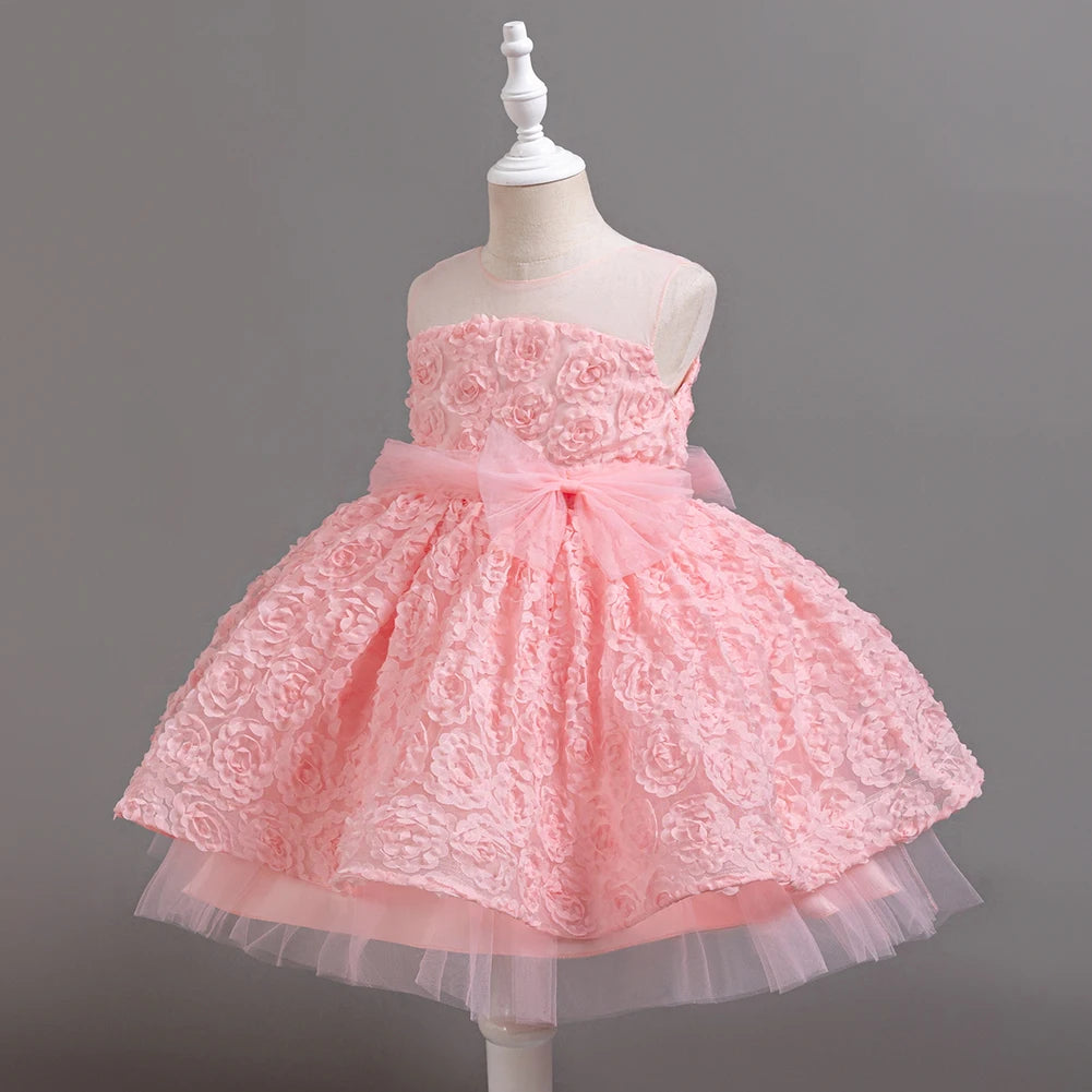 PetalWhirl Gown – Puffy Princess Dress for Girls