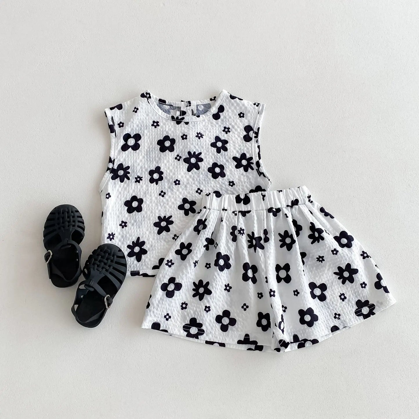 PetalPop – 2pc Sleeveless Floral Set for Girls