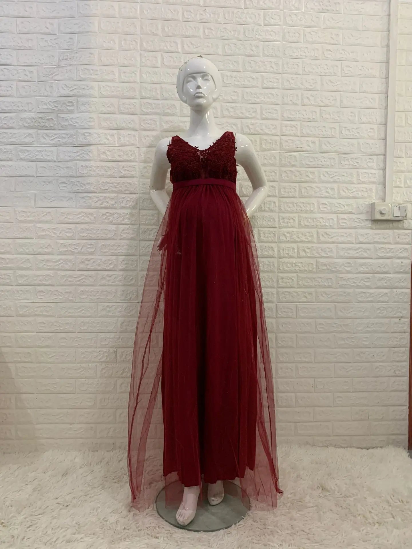 LumaRuffle– Chiffon Maternity Gown for Photoshoots