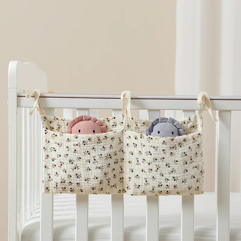 Baby Bedside Storage Bag Baby Crib Organizer Hanging Bag for Baby Multi-Purpose Newborn Bed Hanging Diaper Toy