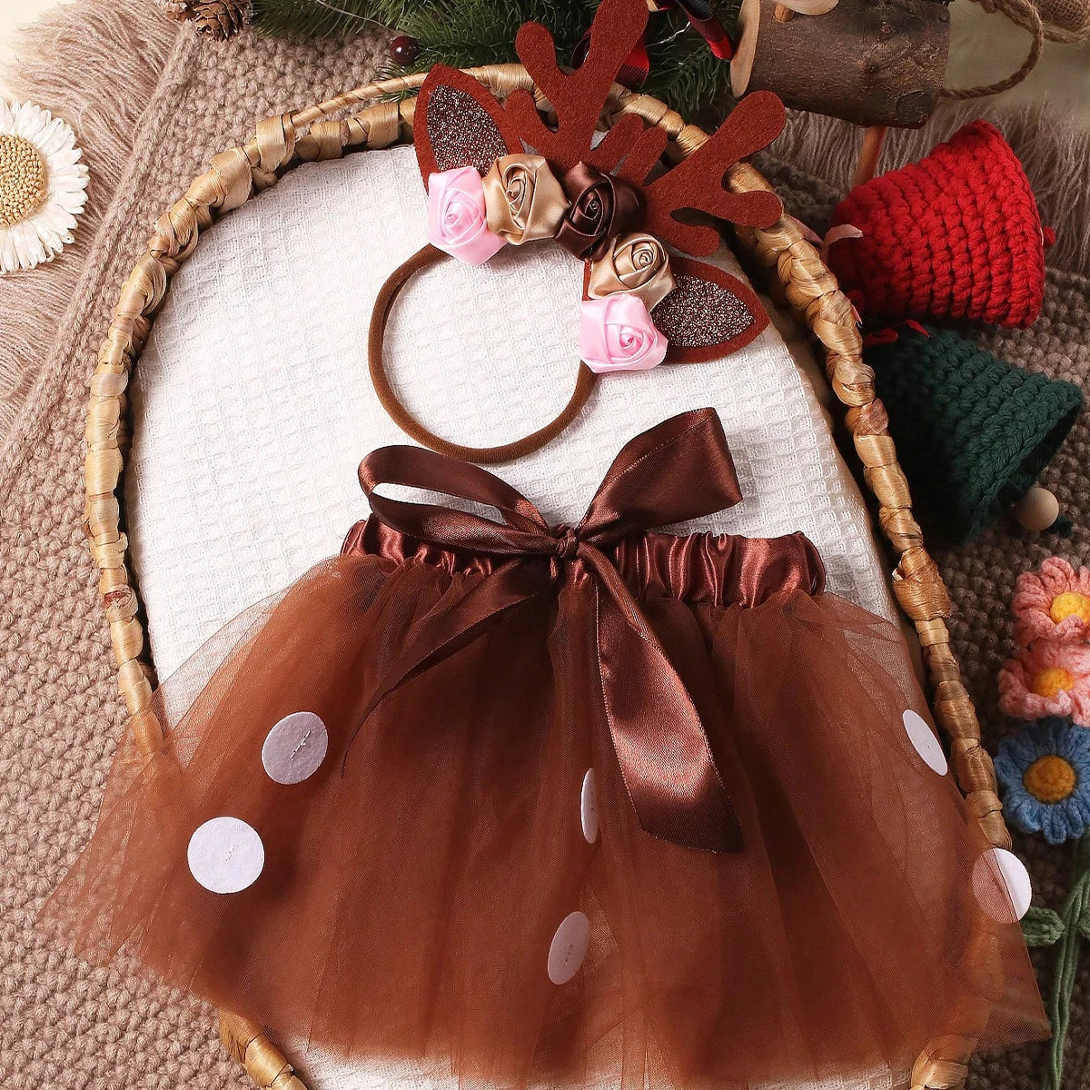 DeerDazzle Set – Christmas Tutu & Headband