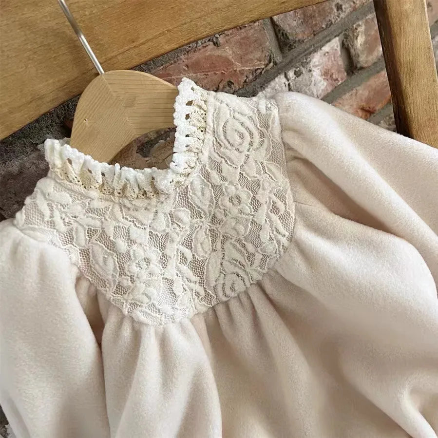 Fluffina Romper – Lace Puff Sleeve Bodysuit