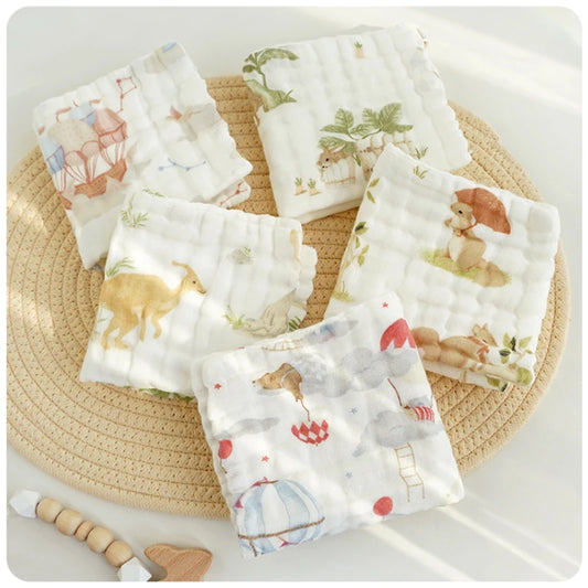 FluffyQuilt – 5pc 6-Layer Baby Face Towel Set