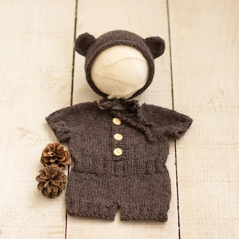 CubSnug Romper – Soft Mohair Newborn Photo Prop
