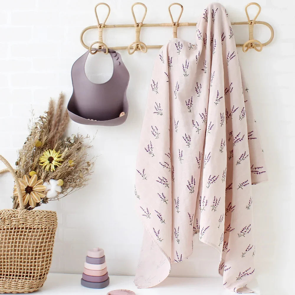 Organic Cotton Acacia Yellow Set Newborn Muslin Wrap Baby Bed Muslin swaddle